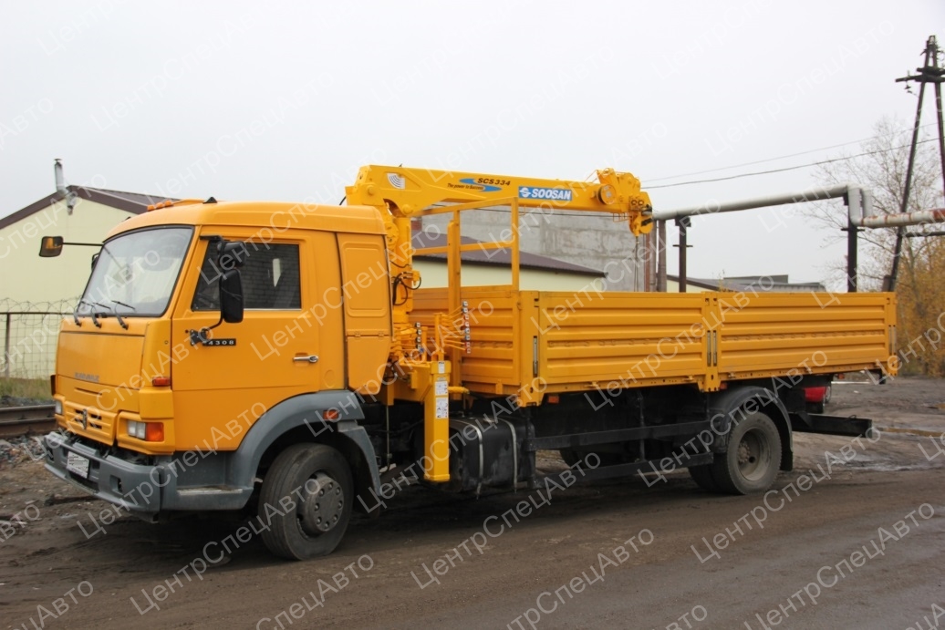 Камаз 4308 с кму бу. КАМАЗ 4308 С КМУ Soosan. КМУ Soosan SCS 334. КАМАЗ 4308 манипулятор. КАМАЗ 4308 С КМУ.